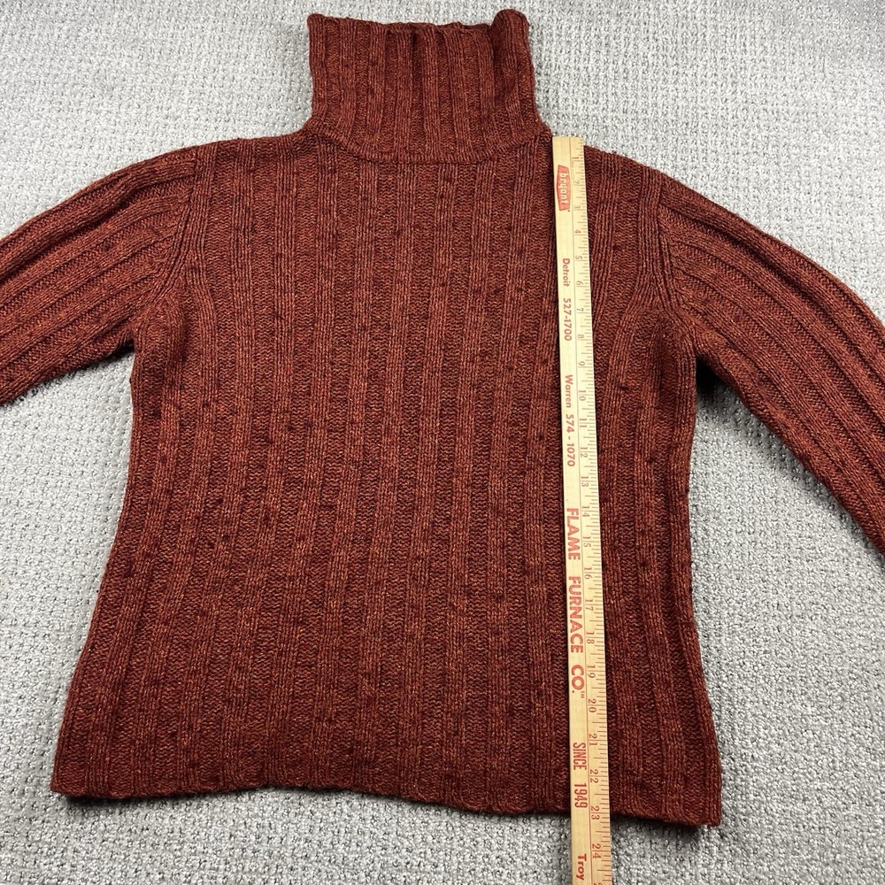 L.L. Bean vintage Chunky Ribbed Silk/Cotton/lambswool Turtleneck Sweater Size M - Picture 4 of 7